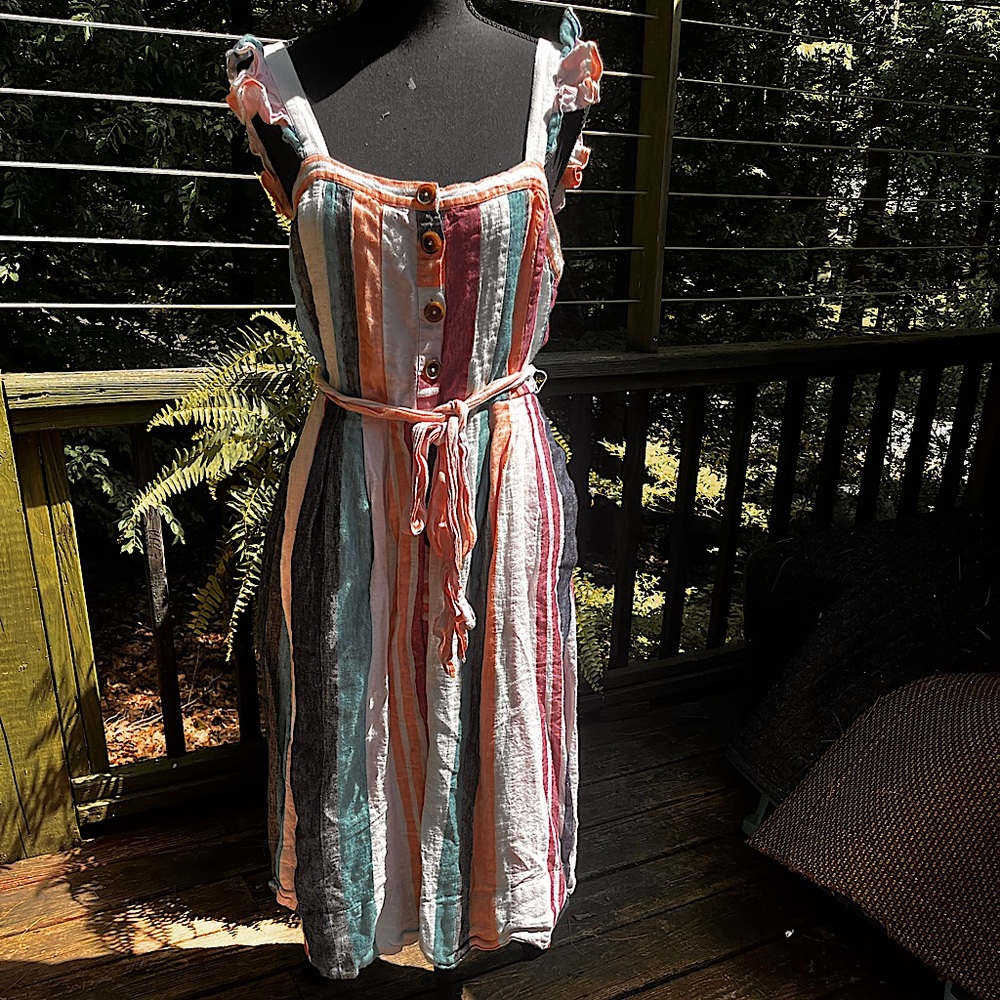 Size 6 J. Crew linen midi sun dress.